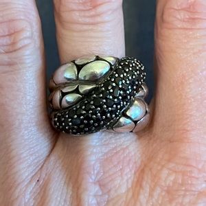 John Hardy Black Sapphire & Sterling ring